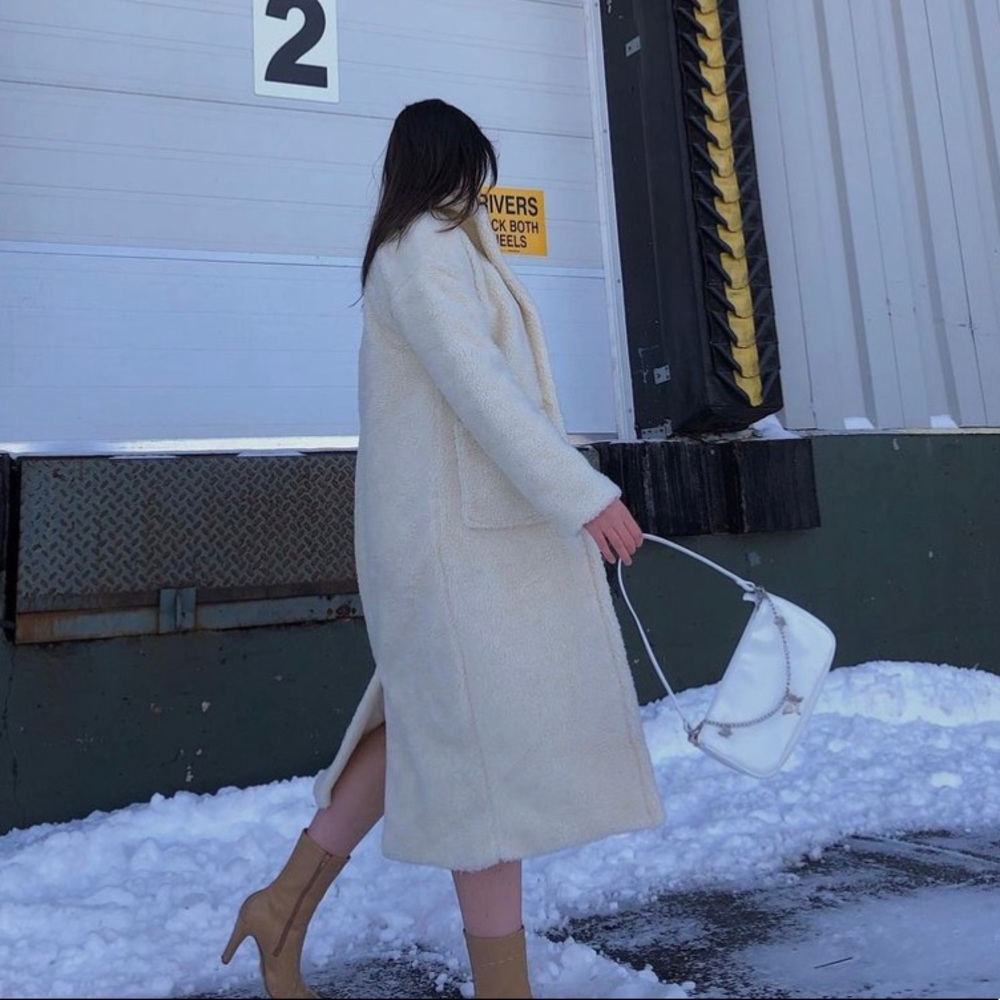 cream borg coat